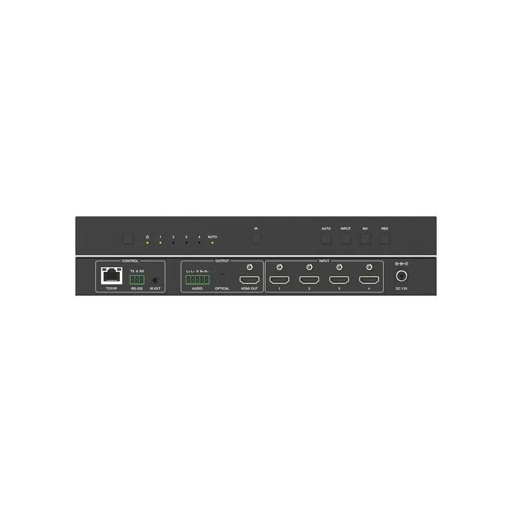PureTools PT-SW-HD41MV - 4x1 Multiview Seamless UHD Video Switcher - 4K60, HDMI 2.0b, 9 Layouts, RS-232, TCP/IP, WebGUI
