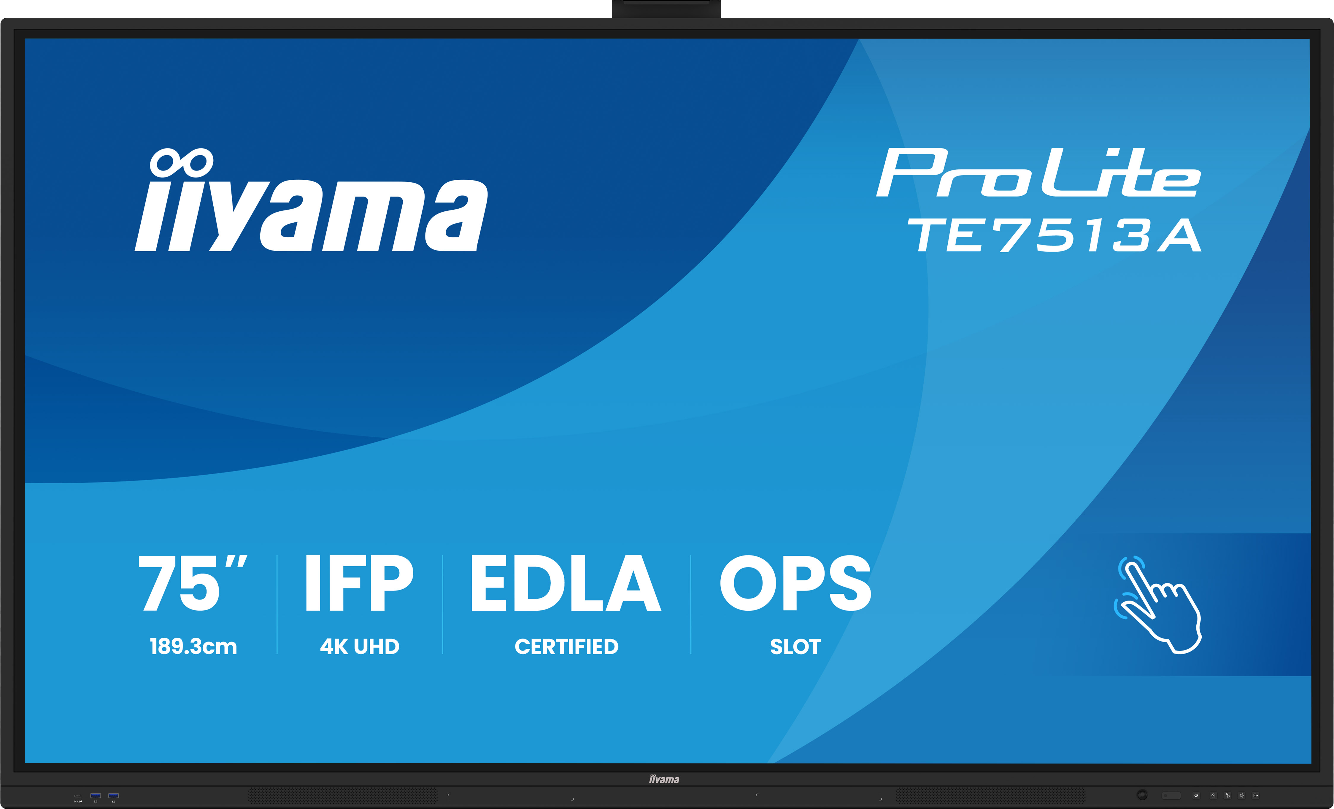 iiyama ProLite TE7513A-B3AG - Interaktives Touch-Display 75 Zoll - 4K UHD - Android 14 EDLA - 40-Punkt-Infrarot-Touch - 2x20W + Subwoofer - VESA 800x400