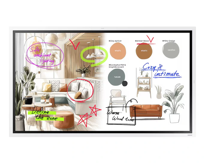 Samsung Flip WM55FX - Interaktives Whiteboard 55 Zoll - Tizen 9, AirPlay 2, SmartView+, drehbar